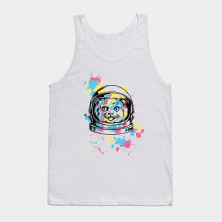 splashed astronaut cat Tank Top